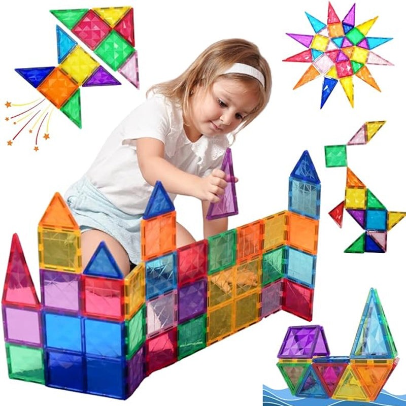 Magnetic Building Tiles Transparent Blocks Toy