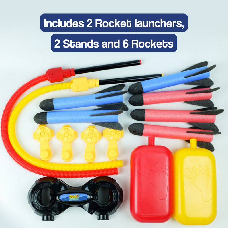 With sound, on sale 2 pedal rockets and solid launch tower rocket launchers toys