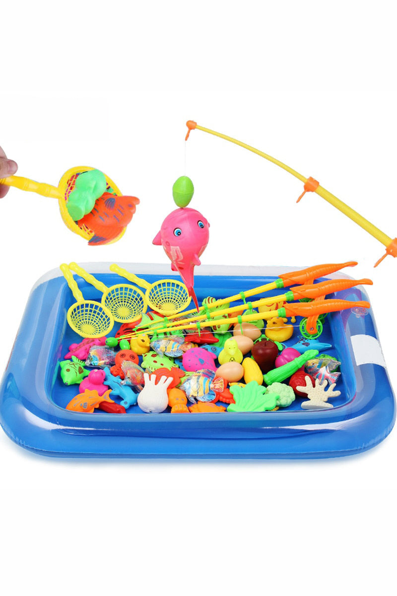 Children's Fishing Toy Game, Water Table Bathtub Children's Party Toy With  Fishing Rod, Plastic Floating Fish Toddler Colorful Ocean Animal Toy, Child