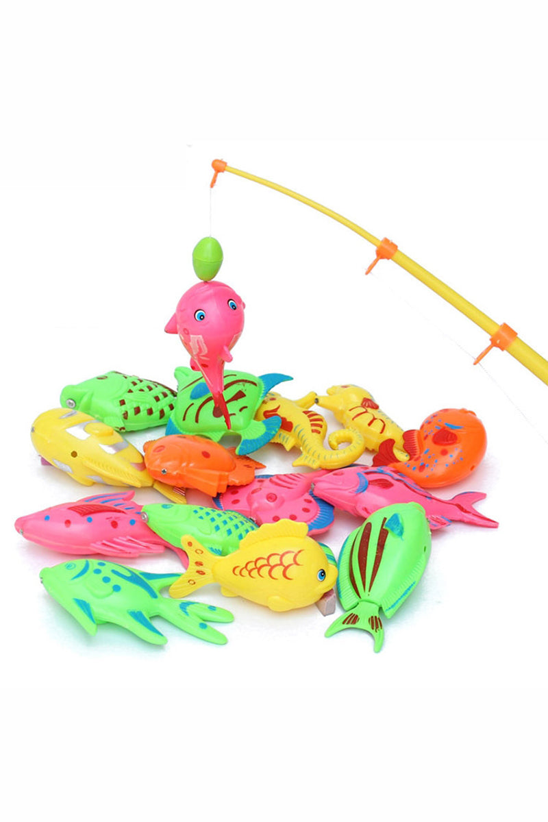 UK_Magnetic Fishing Game Toy Rod 10 Fish Hook Catch Kids Childern