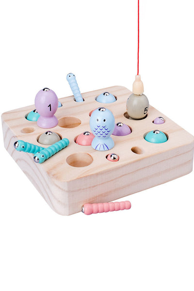 Wooden Fishing Toys, Montessori with Numbers, Fish Catching