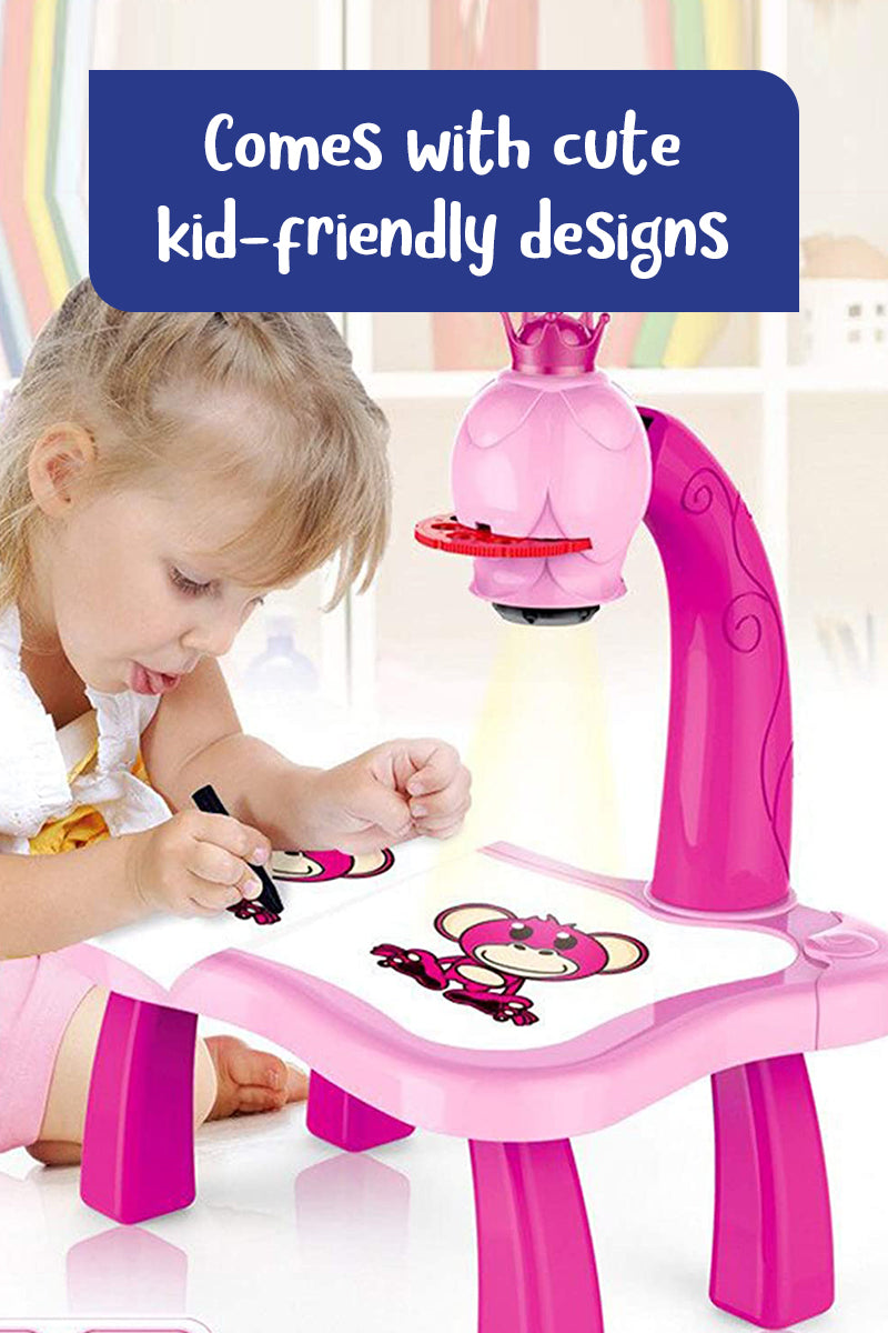  Trace and Draw Projector Toy,Art Projector, Painting Drawing  Table Led Projector Toddler Toy Educational Drawing Playset for Kids Boys  Girls Age 3+ (Pink) : Toys & Games